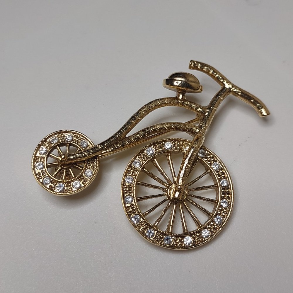 Old Timey Metal Bicycle Brooch